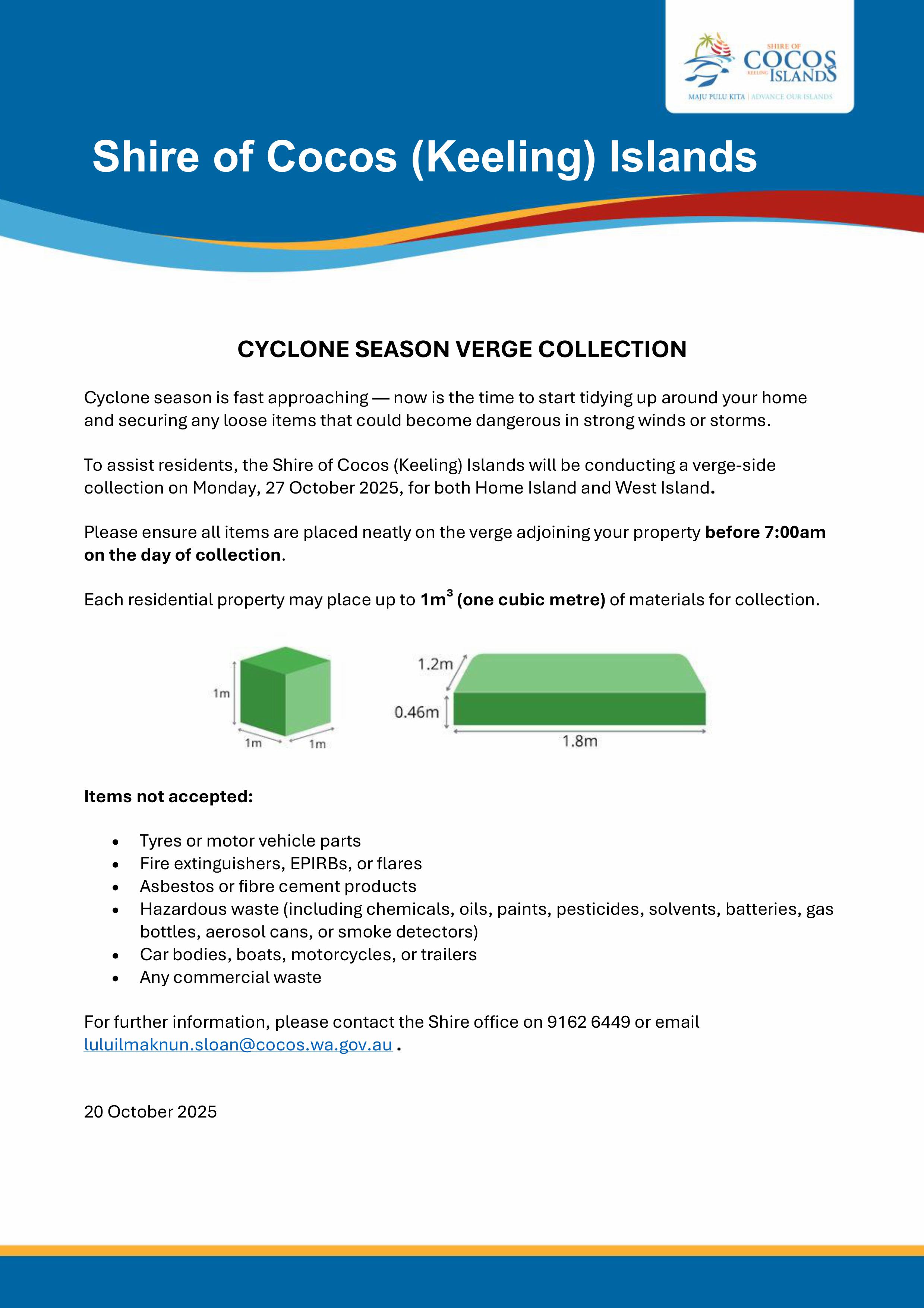 Pre Cyclone Season Verge Collection