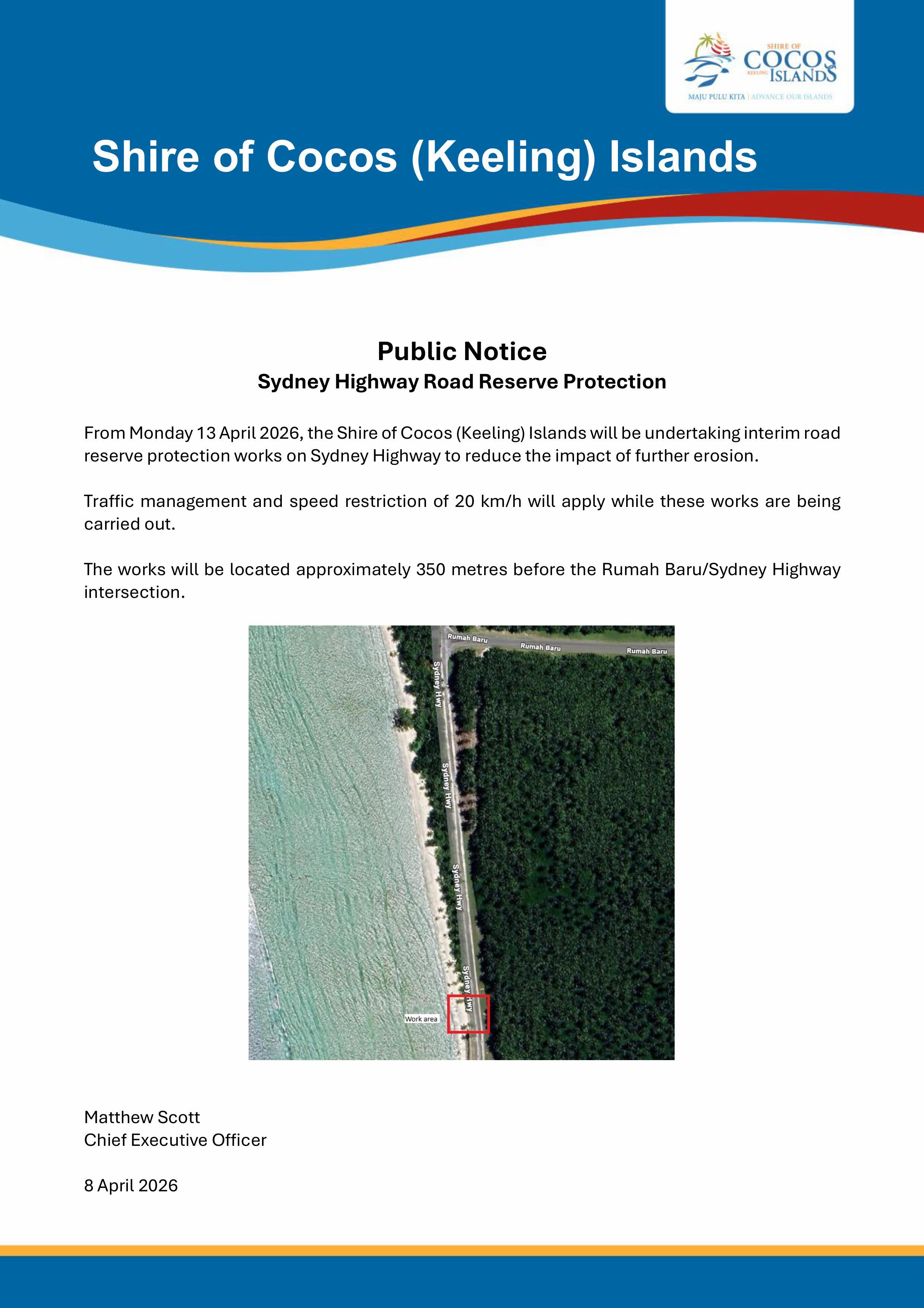 Public Notice Sydney Highway Road Reserve Protection